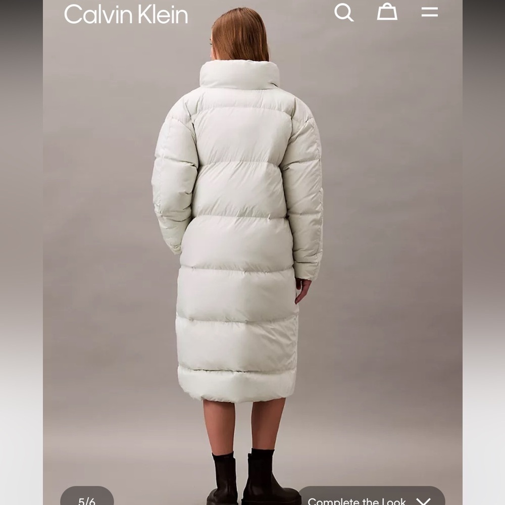 Calvin Klein Long Down Puffer Jacket sz XL - Picture 12 of 14